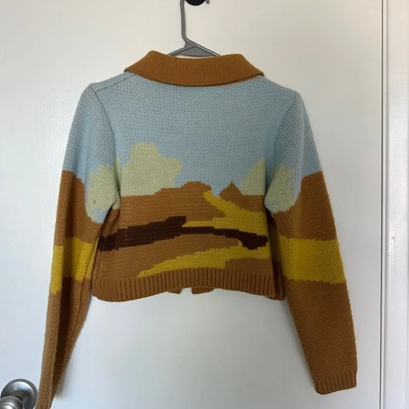Colorful Women's Cropped Sweater - Picture 2 of 3